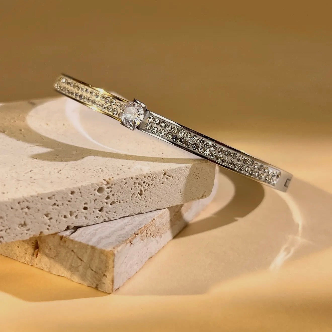 Bracelet Jonc strass & cristal central