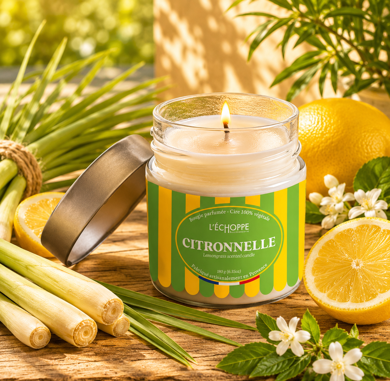 BOUGIE PARFUMÉE CITRONNELLE 🍋