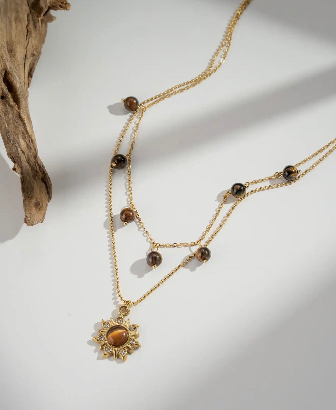 Collier solaire doré