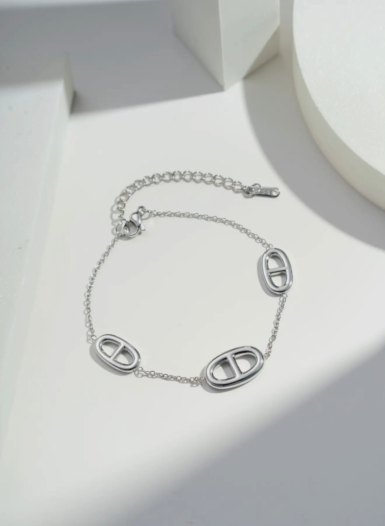 Bracelet ovale - argent
