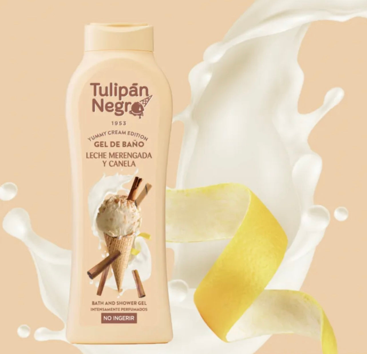 Yummy Cream Collection 🍰 – Gel Douche Tulipán Negro Lait Meringué Cannelle