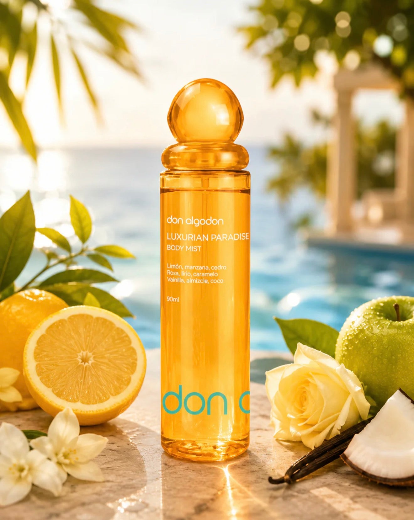 ✨🍋 BODY MIST DON ALGODON LUXURIAN PARADISE – 90 ML 🥥🍮🌴 CARAMEL - CITRON & COCO