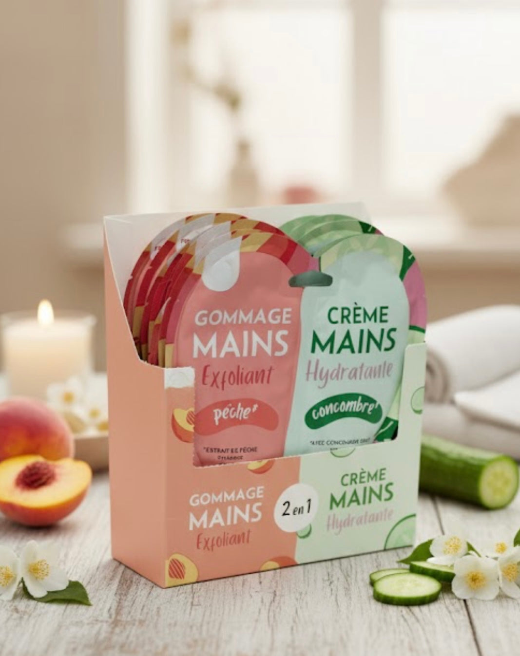 Duo Gommage & Crème Hydratante Mains – (2 en 1)