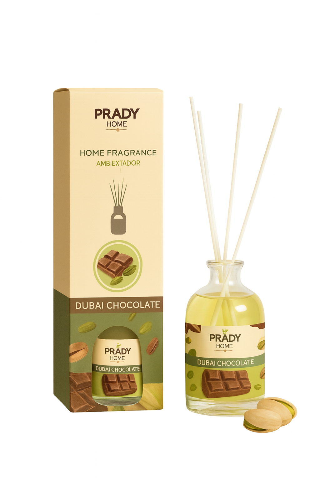 Prady – Mikado Dubai Chocolate (Diffuseur parfum chocolat 100ml)