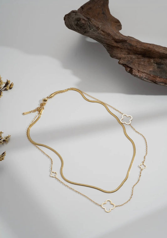 Collier double chaîne