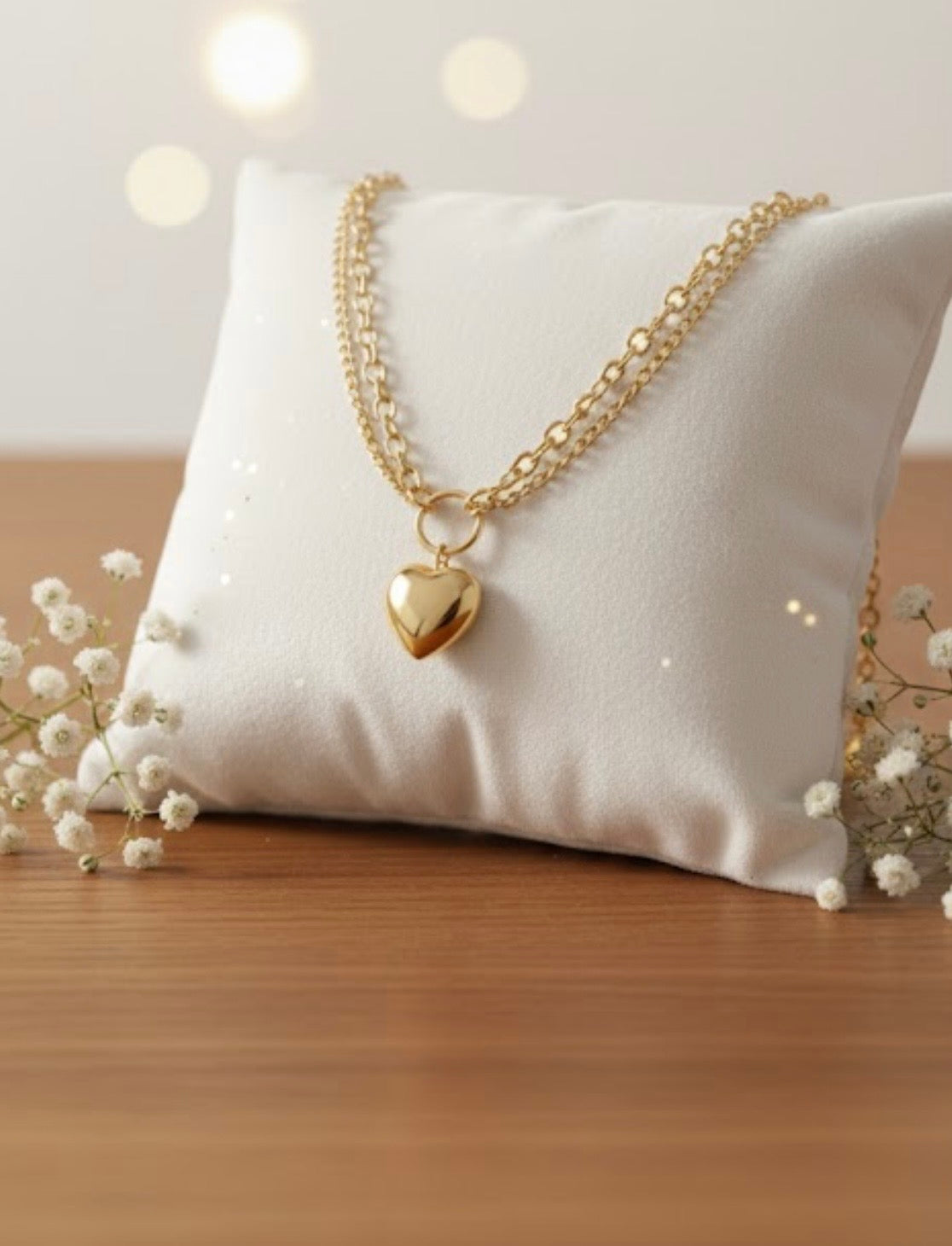 Collier cœur maillons