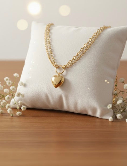 Collier cœur maillons