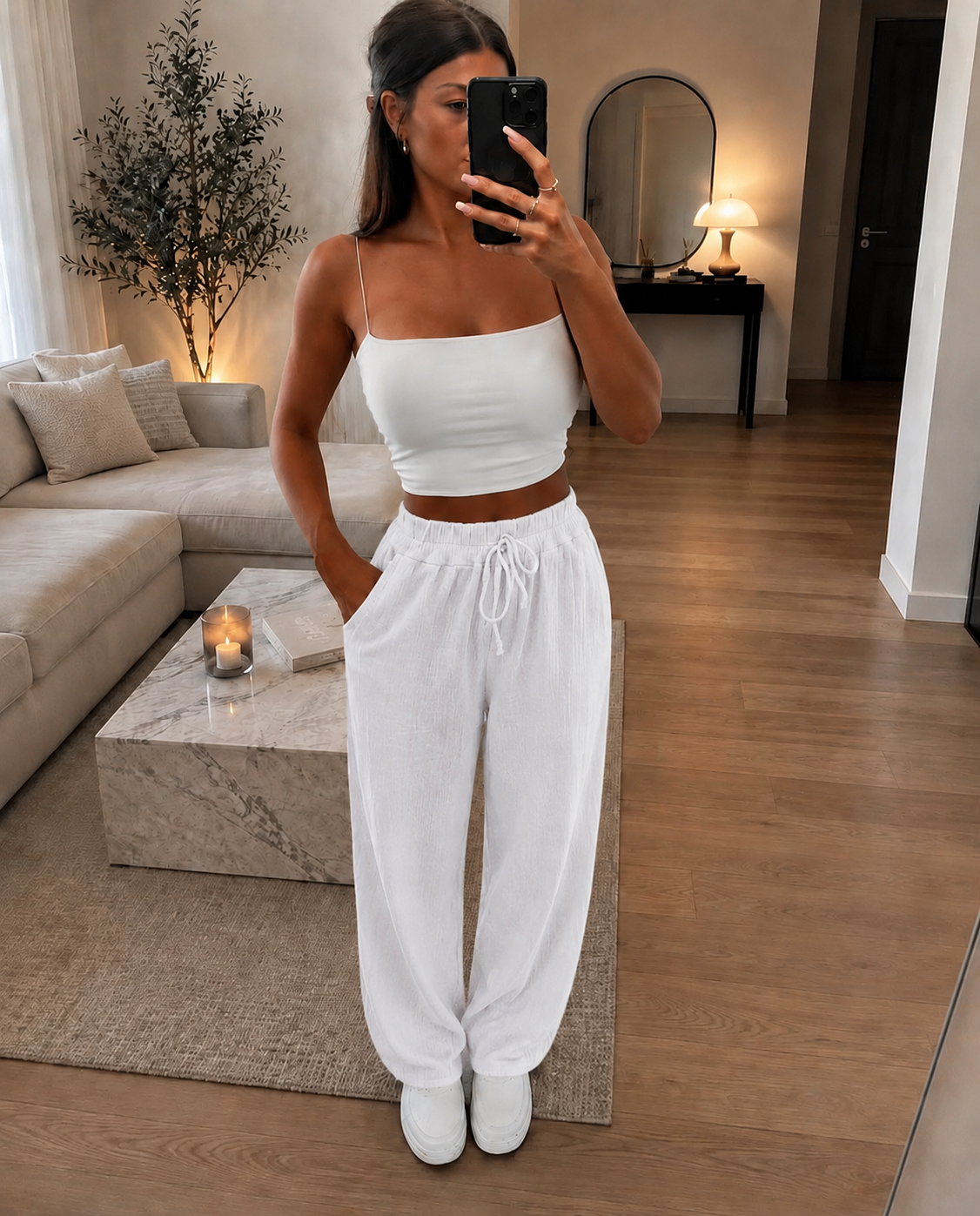 🤍 PANTALON EN GAZE DE COTON – TU 36/42 🤍