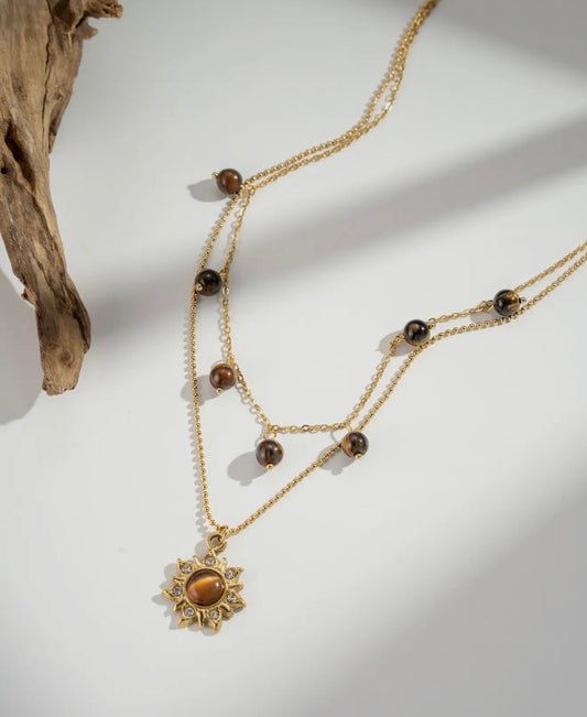 Collier solaire doré