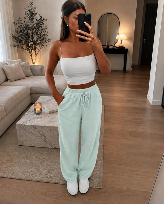 💚 PANTALON EN GAZE DE COTON – TU 36/42