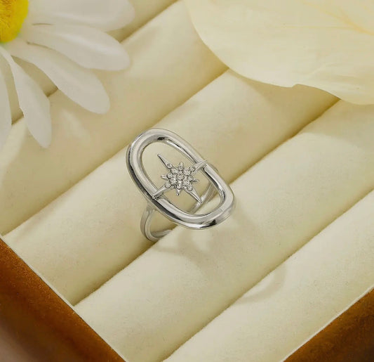 Bague argenté -  Étoile du nord