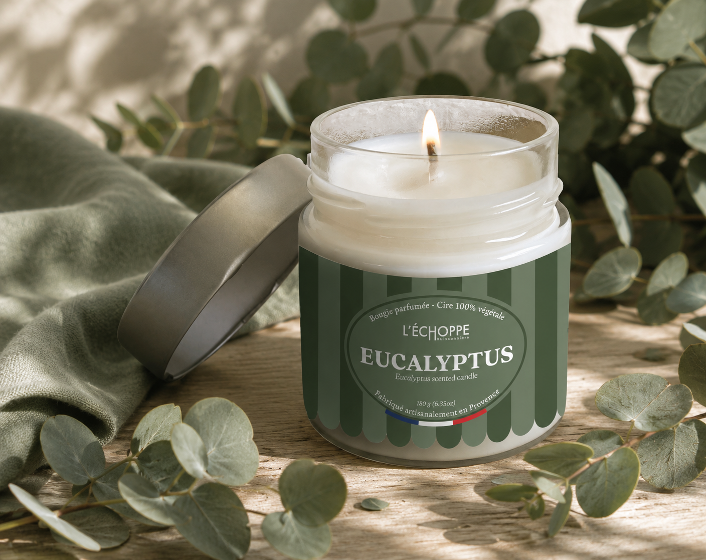 BOUGIE PARFUMÉE EUCALYPTUS 🌱