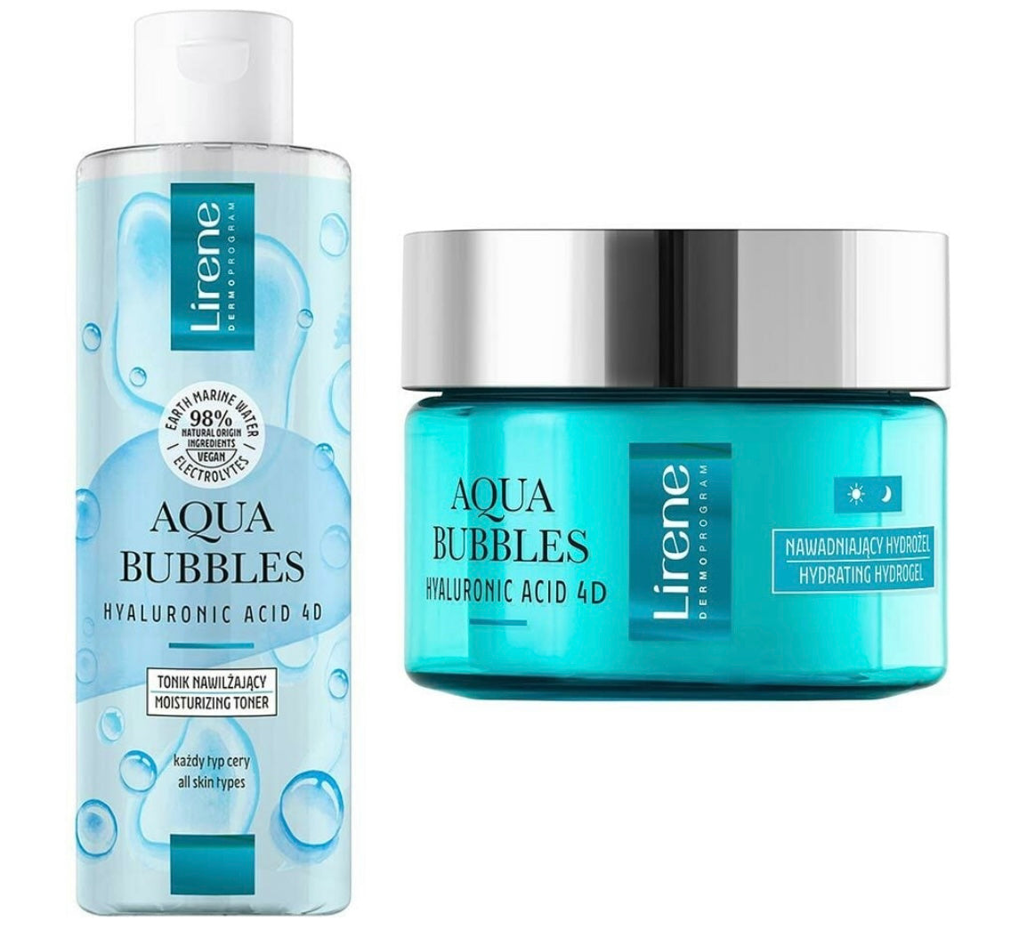 Coffret Soins Visage Aqua Bubbles – Lirene (Crème Jour + Tonique Spray)