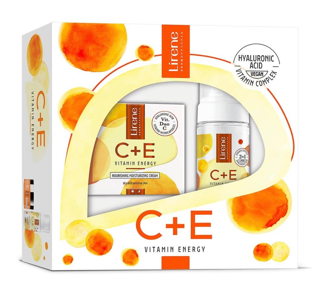 Coffret Soins Visage à la Vitamine C & E – Lirene (Crème Jour + Mousse Nettoyante)