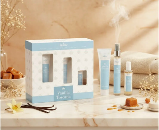 Coffret Bien-Être Vanille Toscana – Parfum et Bain 3 Pièces | Prady