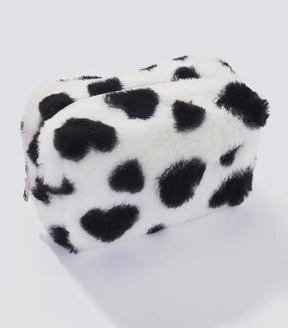 Trousse fourrure - motif cœur