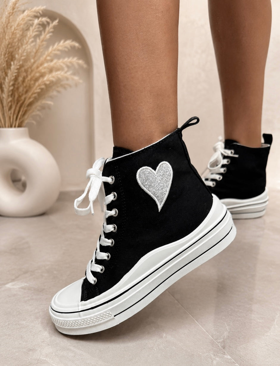 Baskets cœur pailleté ✨