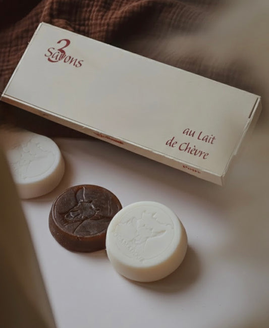 Box 3 savons au lait de chèvre - avec exfoliant