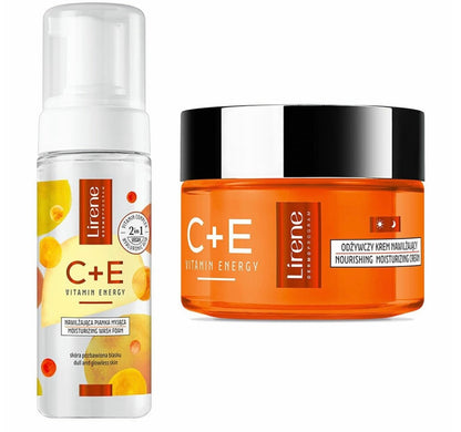 Coffret Soins Visage à la Vitamine C & E – Lirene (Crème Jour + Mousse Nettoyante)