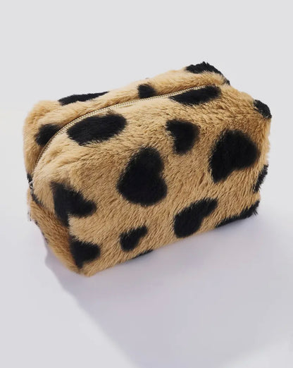 Trousse fourrure - motif cœur