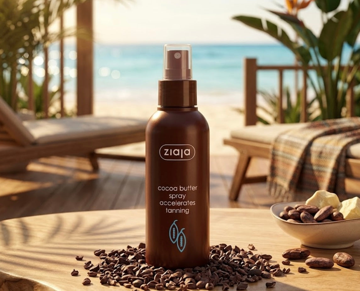 SPRAY ACCÉLÉRATEUR DE BRONZAGE - BEURRE DE CACAO - 100 ML 🌞