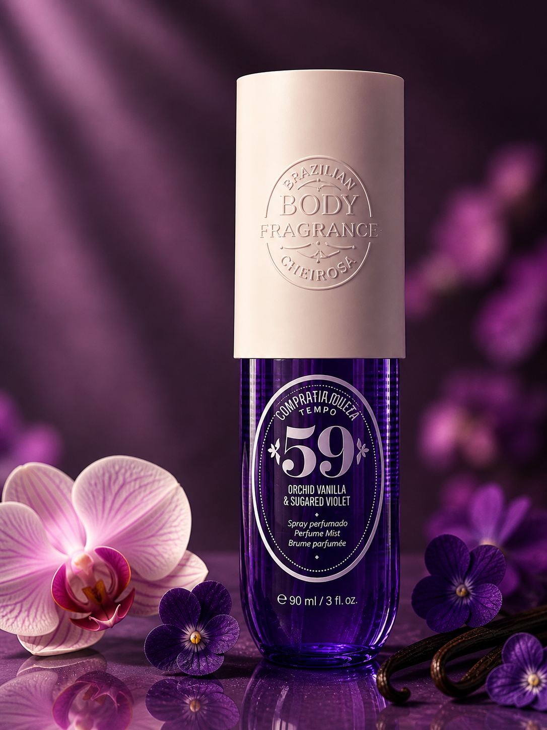 Brume Corps – N°59 vanille orchidée & violette sucrée (90ml )