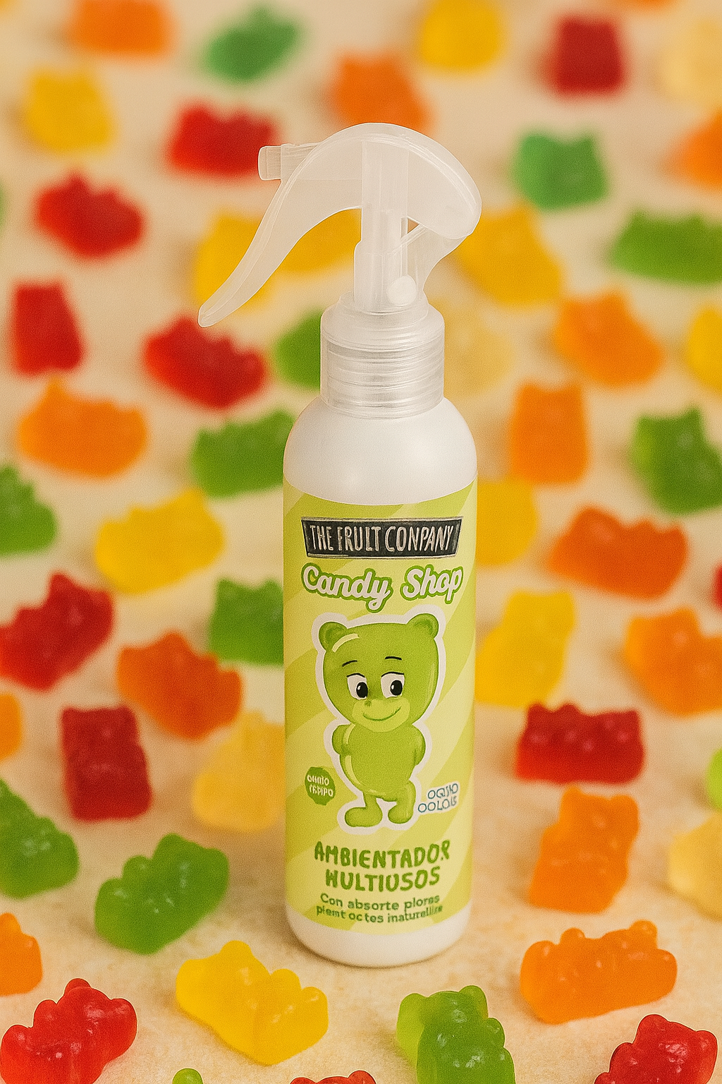 Spray Ambiance Air & Tissu – Ourson Guimauve 250 ml – The Fruit Company Candy Shop