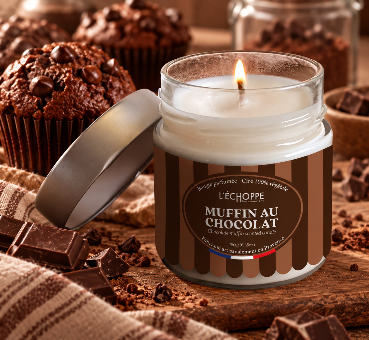 BOUGIE PARFUMÉE MUFFIN AU CHOCOLAT