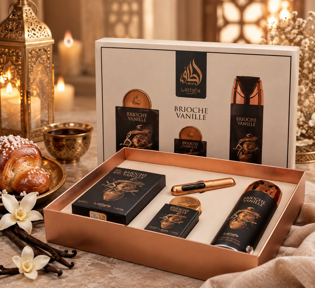 🤎 COFFRET BRIOCHE VANILLE – LATTAFA 3 PCS