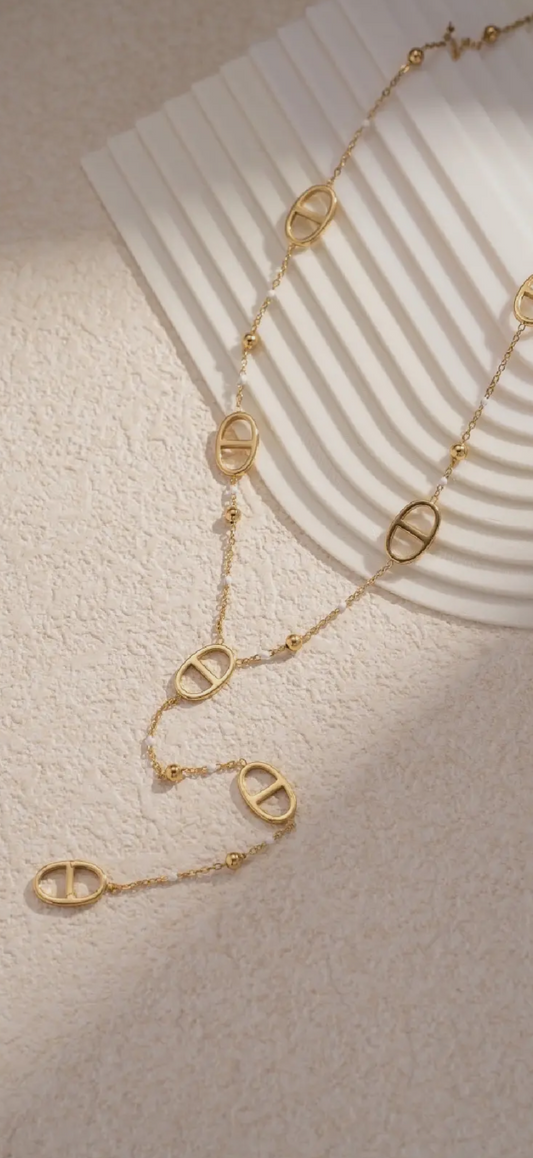 Collier ovale & strass